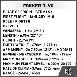 COBI Samlest World War Fokker D. VII - 256 klodser