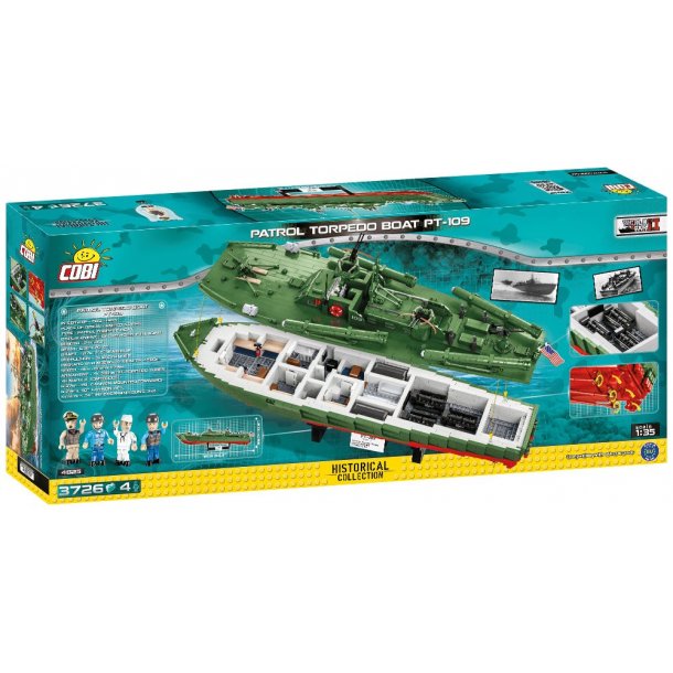 COBI KMPE Byggest - Patrol Torpedo Boat PT-109 - 3726 klodser - Captain John F. Kennedy