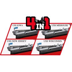 COBI Byggeklodser WW2 Battleship IOWA-Class - 4 in 1  - 2685 Klodser