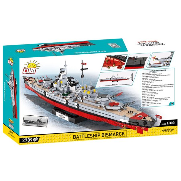 COBI Byggeklodser WW2 Battleship Bismarck - 2789 Klodser