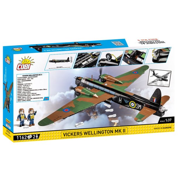 COBI Byggeklodser WW2 Bomber Vickers Wellington MK. II Bombefly - 1162 Klodser