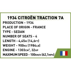 COBI Byggest WW2 Citroen Traction 7A - 222 Klodser 