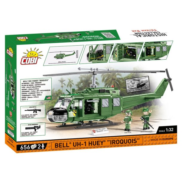 COBI Byggest Vietnam War Bell UH-1 Huey "Iroquois" Helicopter - 656 Klodser