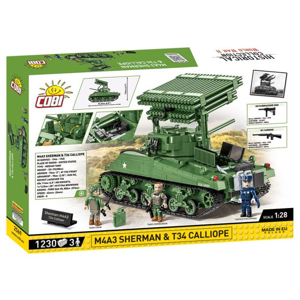 COBI Bygges�t WW2 M4A3 Sherman &amp; T34 Calliope  - 1230 klodser