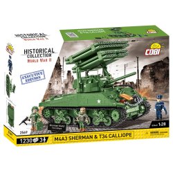 COBI Bygges�t WW2 M4A3 Sherman &amp; T34 Calliope  - 1230 klodser
