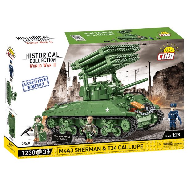 COBI Byggest WW2 M4A3 Sherman &amp; T34 Calliope  - 1230 klodser