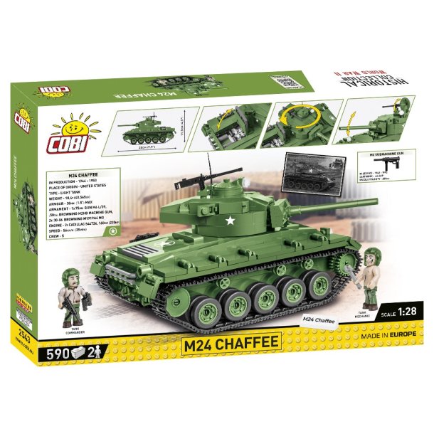  COBI Byggest Tank M24 Chaffee - 590 klodser