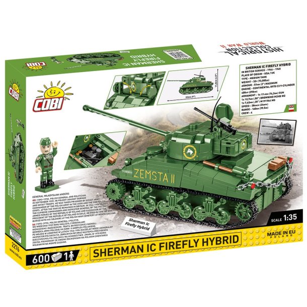 COBI Byggest WW2 Sherman IC Firefly Hybrid - 600 klodser