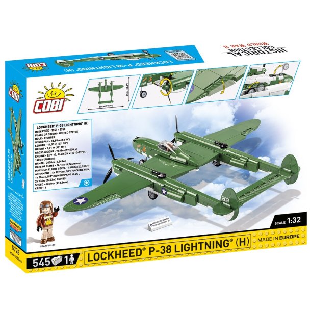 COBI Byggeklodser Lockheed P-38L Lightning Jagerfly - Samlest med 545 klodser