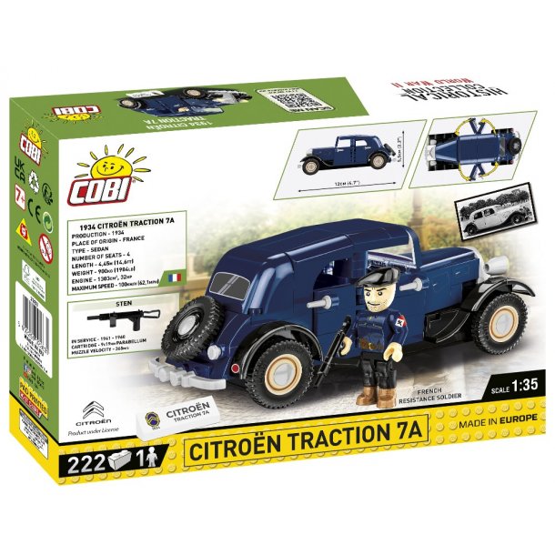 COBI Byggest WW2 Citroen Traction 7A - 222 Klodser 
