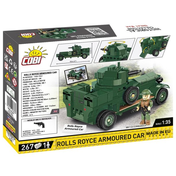 COBI Samlest World War I Rolls Royce Armoured Car - 267 Klodser