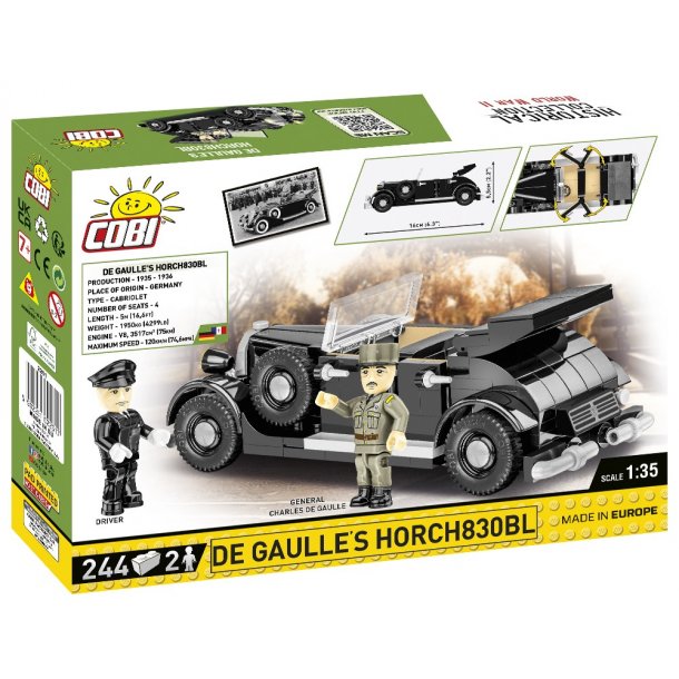 COBI Byggeklodser WW2 Charles De Gaulle's Horch 830BL - 244 Klodser