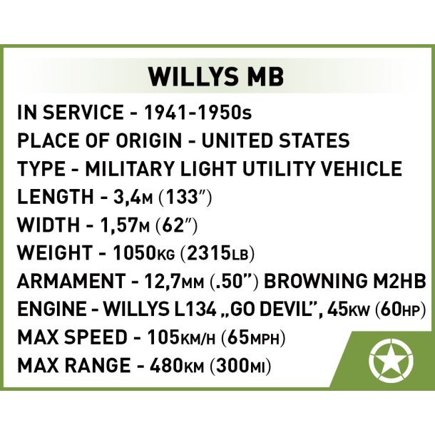 COBI Bygges�t Willys MB - 132 klodser