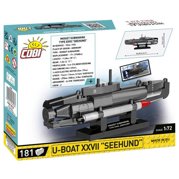 COBI Byggest U-Bd XXVII "Seehund" - 181 klodser