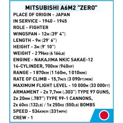 COBI Byggeklodser Mitsubishi A6M2 "Zero" - 170 klodser