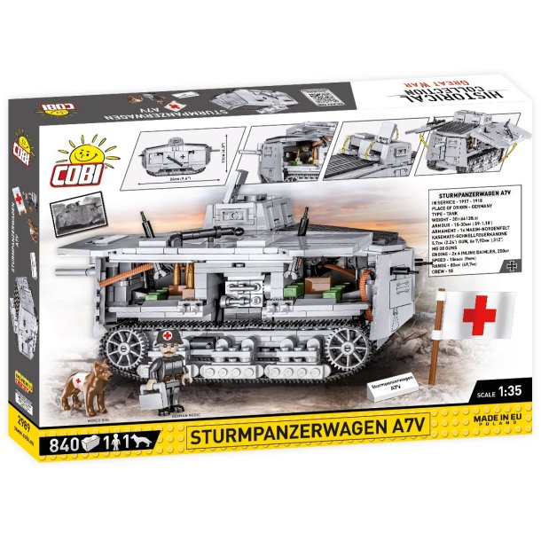 COBI Samlest World War I Sturmpanzerwagen A7V - 840 Klodser