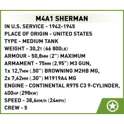 COBI Bygges�t Sherman M4A1 - Samles�t med 663 klodser