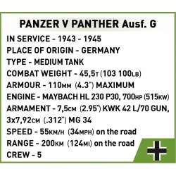 COBI Byggest - Panzer V Panther Ausf. G "PUDEL" - 1133 Klodser