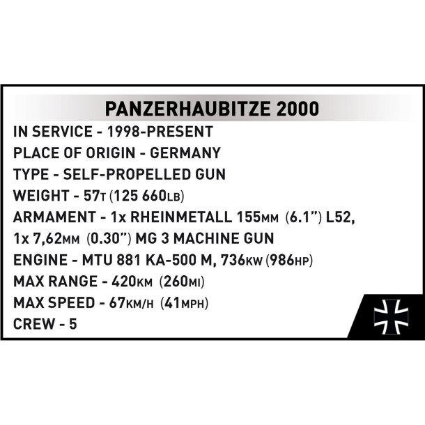 COBI Byggeklodser Armed Forces Panzerhaubitze 2000 - 1007 klodser