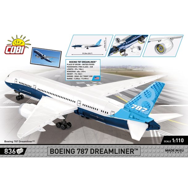 COBI Byggest Boeing 787 Dreamliner - 836 Klodser 