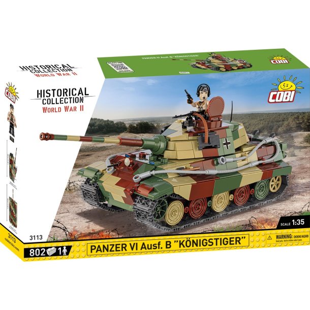 COBI Byggest PzKpfw VI Ausf. B "Knigstiger Tank" - 802 klodser