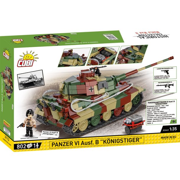 COBI Byggest PzKpfw VI Ausf. B "Knigstiger Tank" - 802 klodser