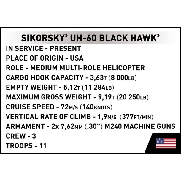 COBI Byggeklodser Armed Forces Sikorsky UH-60 Black Hawk - 928 klodser