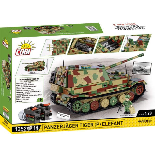COBI Byggest Panzerjger Tiger (P) Elefant - 1252 klodser