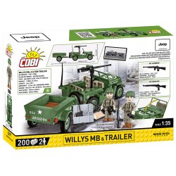 COBI Byggest Willys MB &amp; Trailer - 200 klodser
