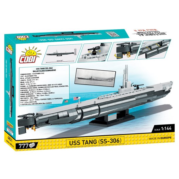 COBI Byggest Ubd USS Tang (SS-306) - 777 klodser
