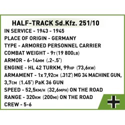 COBI Byggest WW2 Half Track Sd.Kfz. 251/10  - 500 Klodser