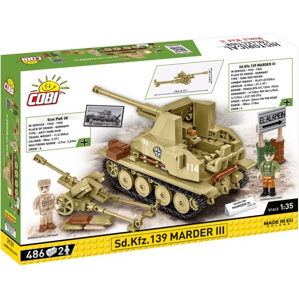 COBI Byggest WW2 Marder III Ausf. M - 367 Klodser