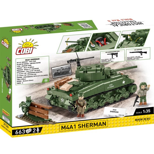 COBI Bygges�t Sherman M4A1 - Samles�t med 663 klodser