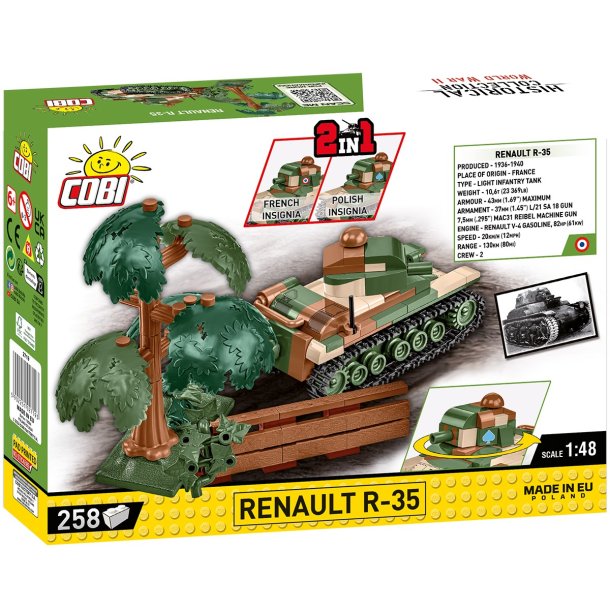 COBI Byggest Renault R-35 - Scale 1:48 - 258 klodser