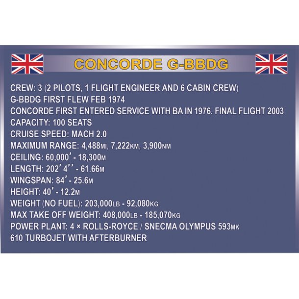 COBI Byggest Concorde G-BBDG - 455 klodser