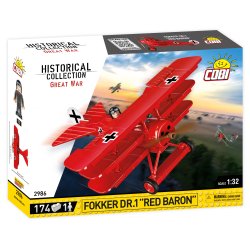 COBI Samlest World War 1 Jagerfly Fokker DR.1 "Red Baron" - 174 klodser