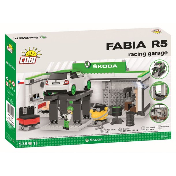 COBI Byggest Skoda Fabia R5 Racing Garage Set - 535 Klodser 