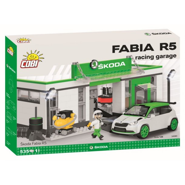 COBI Byggest Skoda Fabia R5 Racing Garage Set - 535 Klodser 