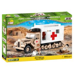 COBI Byggeklodser WW2 Ford V3000S Maultier Ambulance - 535 Klodser