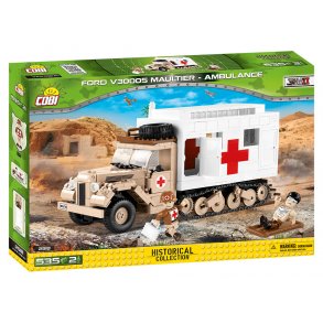 COBI Byggeklodser WW2 Ford V3000S Maultier Ambulance - 535 Klodser