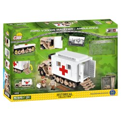 COBI Byggeklodser WW2 Ford V3000S Maultier Ambulance - 535 Klodser