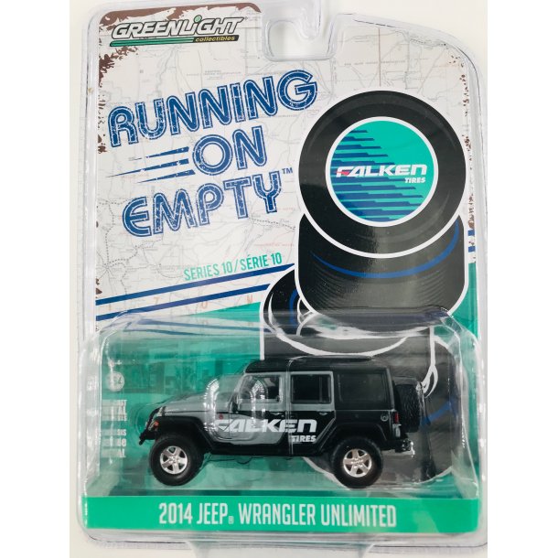 Greenlight 1:64 Running on Empty Series 10 - 2014 Jeep Wrangler Unlimited Falken Tires