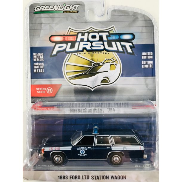 Greenlight 1:64 Hot Pursuit Series 33 - Massachusetts Capitol Police - 1983 Ford LTD Station Wagon