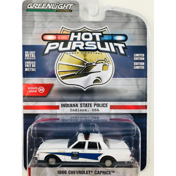 Greenlight 1:64 Hot Pursuit Series 33 - IndianaState Police - 1986 Chevrolet Caprice