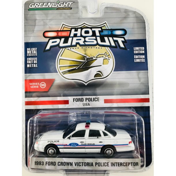 Greenlight 1:64 Hot Pursuit Series 33 - Ford Police Show Car - 1993 Ford Crown Victoria